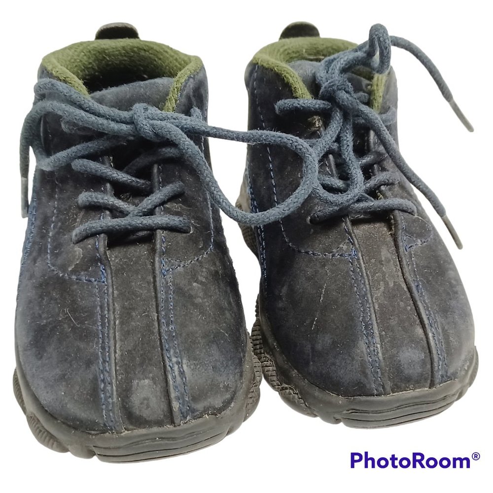 WEEBOX SUEDE BOOTIES, SIZE 4, BLUE